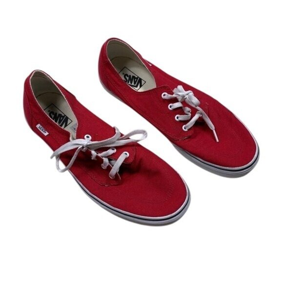 Vans Red Canvas Low Top Sneakers – Men’s Size 11.5 - Picture 1 of 6
